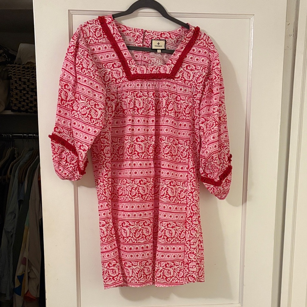 Tuckernuck Pink and Red Printed Tunic Dress